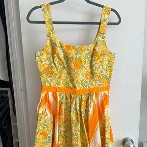 Stefania dress in limone scarf print